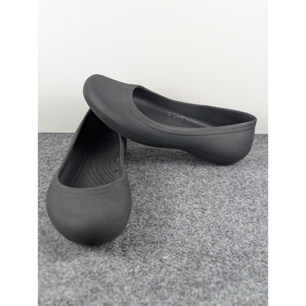 Crocs Mary Jane Women's Size 9 Black Casual Comfort Slip On Ballet Flats Shoes